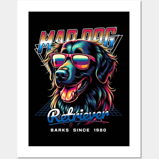 Mad Dog Retriever Dog Wall Art by Miami Neon Designs